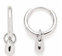 JEWELS BY LEONARDO Kreolen Ciao Amalia 1 Paar • Ohr-Ringe aus silberfarbenem Edelstahl • tropfenförmiger Anhänger • beweglich und abnehmbar • Schmuck Geschenk für Frauen • 023302