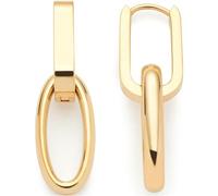 Leonardo Jewels Creole Mathilde, 1 Paar Klapp-Ohrringe aus goldfarbenem Edelstahl, Kettenglied-Anhänger, Chunky Chain, Damen Schmuck Geschenk, 024268