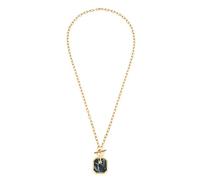 Leonardo Halskette Lira 022172 – goldfarben, Marmor-Anhänger anthrazit, Damen
