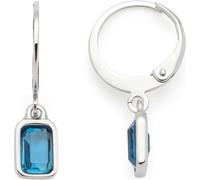 JEWELS BY LEONARDO Ohrhänger Ciao Sophia, 1 Paar Klapp-Creolen aus silberfarbenem Edelstahl, blauer Glaskristall, Schmuck Damen Geschenk, 024483