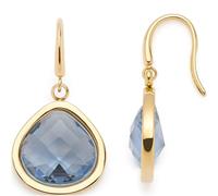 JEWELS BY LEONARDO Ohrhänger Juvinga, 1 Paar Ohrringe aus goldfarbenem Edelstahl, blauer Glasstein in abgerundeter Dreiecksform, Schmuck Damen Geschenk, 024426