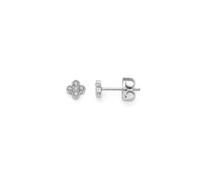 JEWELS BY LEONARDO Ohrringe Ciao Lisette, 1 Paar Ohr-Stecker aus silberfarbenem Edelstahl, filigrane Blüte aus fünf kleinen Zirkonia-Steinchen, Schmuck Geschenk für Frauen, 025747