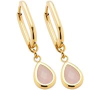 JEWELS BY LEONARDO Ohrringe Ciao Rosy • 1 Paar Ohr-Hänger aus goldfarbenem Edelstahl • tropfenförmiger rosa Stein • Schmuck Geschenk für Frauen • 024973