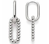 JEWELS BY LEONARDO Ohrringe Moni 1 Paar • Klapp-Creolen aus silberfarbenem Edelstahl • Ohr-Schmuck mit austauschbarem kettenförmigem Charm • Schmuck Geschenk für Frauen • 023250