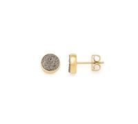JEWELS BY LEONARDO Ohrringe Odelle • 1 Paar Ohr-Stecker aus goldfarbenem Edelstahl • braun funkelnder Achat-Stein • Schmuck Geschenk für Frauen • 025208