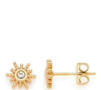 JEWELS BY LEONARDO Ohrstecker Ciao Sally 1 Paar • Ohr-Schmuck aus goldfarbenem Edelstahl • Sonnen-Motiv mit eingesetzem Glaskristall • Schmuck Geschenk für Frauen • 023919