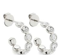 JEWELS BY LEONARDO Ohrstecker Cremona, 1 Paar Steck-Creolen aus silberfarbenem Edelstahl, klare Zirkonia Steinchen, Schmuck Damen Geschenk, 024338