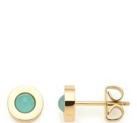 JEWELS BY LEONARDO Ohrstecker Isa 1 Paar • Ohr-Schmuck aus goldfarbenem Edelstahl • schlichter Stecker mit eingesetztem türkisfarbenem Glasstein • Schmuck Geschenk für Frauen • 023398