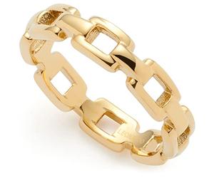 JEWELS BY LEONARDO Ring Ciao Rocky • Band-Ring aus goldfarbenem Edelstahl • Gr. 16 (50) • umlaufende Statement Kettenglied-Optik • Damen Schmuck Geschenk • 022973