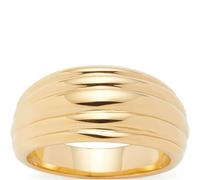 JEWELS BY LEONARDO Ring Elisabeth • Band-Ring aus goldfarbenem Edelstahl • Gr. 19 (60) • umlaufende Linien • verjüngende Form • Schmuck Geschenk für Frauen • 025302