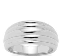 JEWELS BY LEONARDO Ring Elisabeth • Band-Ring aus silberfarbenem Edelstahl • Gr. 20 (63) • umlaufende Linien • verjüngende Form • Schmuck Geschenk für Frauen • 025214