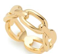 JEWELS BY LEONARDO Ring Mathilde • Band-Ring aus goldfarbenem Edelstahl • Gr. 19 (60) • trendiger Kettenglieder-Look • Chunky Chain • Geschenk Damen Schmuck • 024271