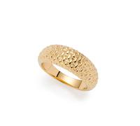 JEWELS BY LEONARDO Ring Pinou • Band-Ring aus goldfarbenem Edelstahl • Oberfläche in Flechtoptik mit sich verjüngender Ringschiene • Gr. 19 (60) • Schmuck Geschenk für Frauen • 025637