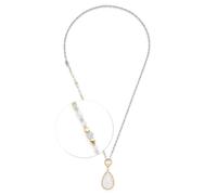 JEWELS BY LEONARDO Schmuckset Clip & Mix Esther • 3 tlg. Set aus bicolorfarbenem Edelstahl • Kette 50 cm • Armband 19 cm • Anhänger 4,4 cm • 69-70,3 cm Länge • Schmuck Geschenk für Frauen • 026309