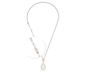 JEWELS BY LEONARDO Schmuckset Clip & Mix Esther • 3 tlg. Set aus bicolorfarbenem Edelstahl • Kette 50 cm • Armband 19 cm • Anhänger 4,4 cm • 69-70,3 cm Länge • Schmuck Geschenk für Frauen • 026309
