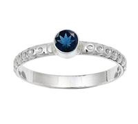 JEWELSTREZORO Laborgezüchteter Londoner Blautopas Edelstein 925 Sterling Silber Stilvoller handgefertigter Band Ring Geschenkartikel Herren & Damen Schmuck TSR115AT_12 (58 (18.5))