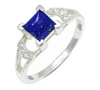 JEWELSTREZORO Lapislazuli Edelstein Bandring- für Herren und Damen, alle Größen, 925er-Sterlingsilber, handgefertigter Geschenkartikel, Schmuck TSR1247BV_8 (54 (17.2))