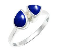 JEWELSTREZORO Lapislazuli Edelstein Bandring- für Herren und Damen,Geschenkartikel, 925er-Sterlingsilber Schmuck TSR1260BV_4 (50 (15.9))
