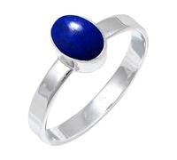 JEWELSTREZORO Lapislazuli Edelstein-für Herren und Damen alle Größen 925er-SterlingSilber Stilvoller handgefertigter Band Ring Geschenkartikel Schmuck TSR129BV_19 (65 (20.7))