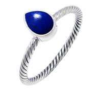 JEWELSTREZORO Lapislazuli Edelstein-für Herren und Damen alle Größen 925er-SterlingSilber Stilvoller handgefertigter Band Ring Geschenkartikel Schmuck TSR122BV_7 (53 (16.9))