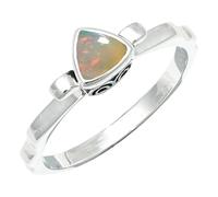 JEWELSTREZORO Opal Edelstein Band Ring 925 Sterling Silber Herren & Damen Geschenkartikel Handgefertigter Schmuck TSR1231BE_7 (53 (16.9))