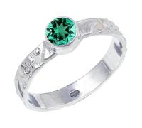 JEWELSTREZORO Smaragd im Labor gezüchtet Edelstein 925 Sterling Silber Stilvoller handgefertigter Band Ring Geschenkartikel Männer & Frauen Alle Größen TSR121AN_18 (64 (20.4))