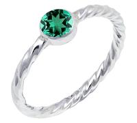 JEWELSTREZORO Smaragd im Labor gezüchtet Edelstein 925 Sterling Silber Stilvoller handgefertigter Band Ring Geschenkartikel Herren & Damen Schmuck TSR123AN_22 (68 (21.6))