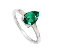 JEWELSTREZORO Smaragd im Labor gezüchtet Edelstein Bandring- für Herren und Damen, alle Größen, 925er-Sterlingsilber, handgefertigter, Schmuck TSR1079AN_2 (48 (15.3))