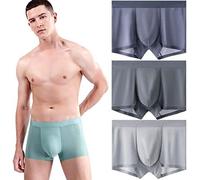 Jewyee Men's Ice Silk Underwear, 3 Pieces, Ultra Thin Seamless Ice Silk Underpants for Men, Breathable Ice Silk Mesh Underwear, Jewyee Underwear (3 Stück-B,2XL)