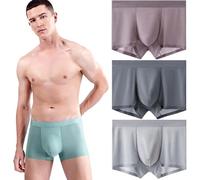 Jewyee Men's Ice Silk Underwear, 3 Pieces, Ultra Thin Seamless Ice Silk Underpants for Men, Breathable Ice Silk Mesh Underwear, Jewyee Underwear (3 Stück-D,5XL)