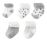 JEYORZY 5 Paar Unisex Baby Socken Baumwolle Terry Warme Baby Jungen Neugeborene Socken Baby Mädchen Kleinkind Dicke Winter Socken,Geeignet für Babys von 0-4 Monaten(Grau)