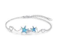 JFASHOP Damen Stern Armband 925 Sterling Silber Sterne Armband Opal Armkette Geschenk für Muttertag Mädchen Tier Schmuck Armreif Armkette für Frau Freundin