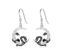JFASHOP Drachen Ohrringe für Herren 925 Sterling Silber Gothic Drachen Ohrstecker Keltischen Knoten Wikinger Ohrringe Drachen Schmuck Geschenk für Männer Frauen