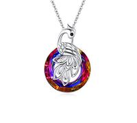 JFASHOP Phönix Kette, 925 Sterling Silber Phoenix Nirvana Halskette Österreich Kristall Phoenix Anhänger Vogel Schmuck Geschenke für Frauen Mädchen Liebhaber