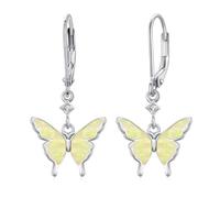 JFASHOP Schmetterling Creolen 925 Silber mit Opal | Moderne Ohrringe für Frau, Tochter & Ehefrau