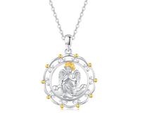 JFASHOP Schutzengel Kette 925 Silber Engel Anhänger Halskette Mädchen Geburtstag Geschenke Für Frauen Mädchen Kinder (#2)