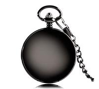 JFNHUTL Einfache römische Zahlenkette, glatt, Vintage, stilvoll, Handaufzug, modisch, klassisch, zum Aufziehen, Schwarze mechanische Taschenuhr, Geschenke für die Familie, zum De