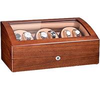 JFNHUTL Uhrenbeweger für 6+7 Uhren, Uhrenbox für Automatikuhren mit leisem Motor, große Kapazität, Klavierlack-Finish, passend für Damen- und Herrenuhren, Zubehör