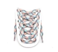 JFNKLFG 2 Paar flache Schnürsenkel for Sneakers, Regenbogen-Schnürsenkel, bunt gestreift, Breite 1 cm, Länge 100/120/140/160 für Turnschuhe, Sportschuhe(Color12,120cm)