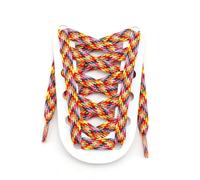 JFNKLFG 2 Paar flache Schnürsenkel for Sneakers, Regenbogen-Schnürsenkel, bunt gestreift, Breite 1 cm, Länge 100/120/140/160 für Turnschuhe, Sportschuhe(Color5,120cm)