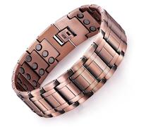 JFUME Kupfer Magnetarmband, 3X Stärke Magnetarmbänder mit verstärkten Magneten, verbreitertes reines Kupferdesign, 8,7" einstellbar mit Größenwerkzeug, Magnetschmuck Geschenk für Männer