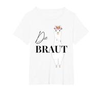 JGA Junggesellenabschied Alpaka Lama Kollektion Braut Bride to be Lama Alpaka Alpaca Verlobung Braut T-Shirt, Weiß, S, Kurzarm, Damen, SHIRT