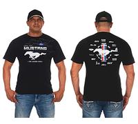 JH Design Herren-T-Shirt Ford Mustang Collage, kurzärmelig, Rundhalsausschnitt, in 4 Farben, Clg0-Schwarz, Mittel