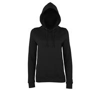 JH001F Girlie College Hoodie Mädchen Kapuzen Sweatshirt Damen, Farbe:Jet Black;Größen:M