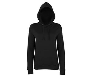 JH001F Girlie College Hoodie Mädchen Kapuzen Sweatshirt Damen, Farbe:Jet Black;Größen:M