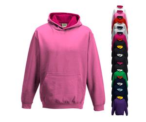 JH003K Just Hoods Kinder Kapuzenpullover mit doppellagiger Kapuze mit kontrastfarbener Innenseite Hoodie Heather Grey 12/13 (XL)