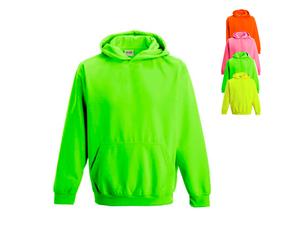 JH004K Just Hoods Kinder Kapuzenpullover in leuchtenden auffälligen Farben Electric Pink 9/11 (L)