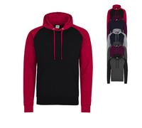 JH009 Just Hoods Kapuzenpullover Baseball-Stil Jet Black XXL