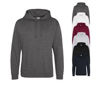 JH011 Just Hoods Kapuzenpullover ohne Kängurutasche Heather Grey XS