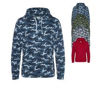 JH014 Just Hoods Kapuzenpullover Camouflage-Stil Black Camo S